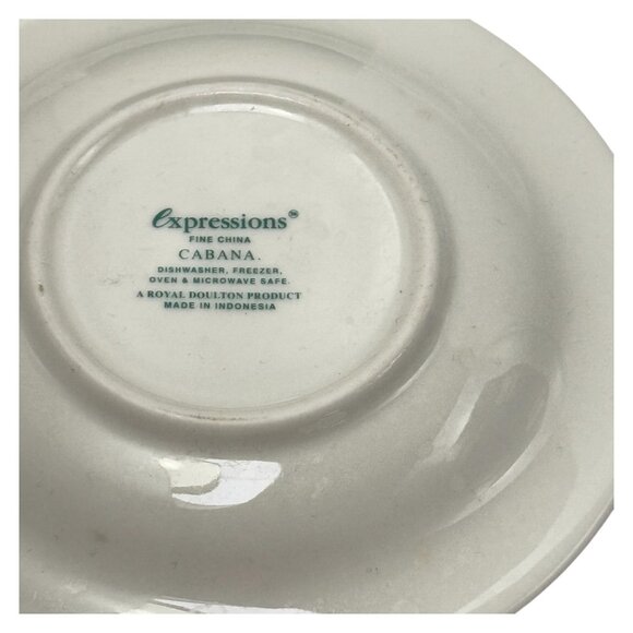 Royal Doulton Expressions Cabana Teacup & Saucer Fine China Green Blue Yellow - Picture 9 of 11